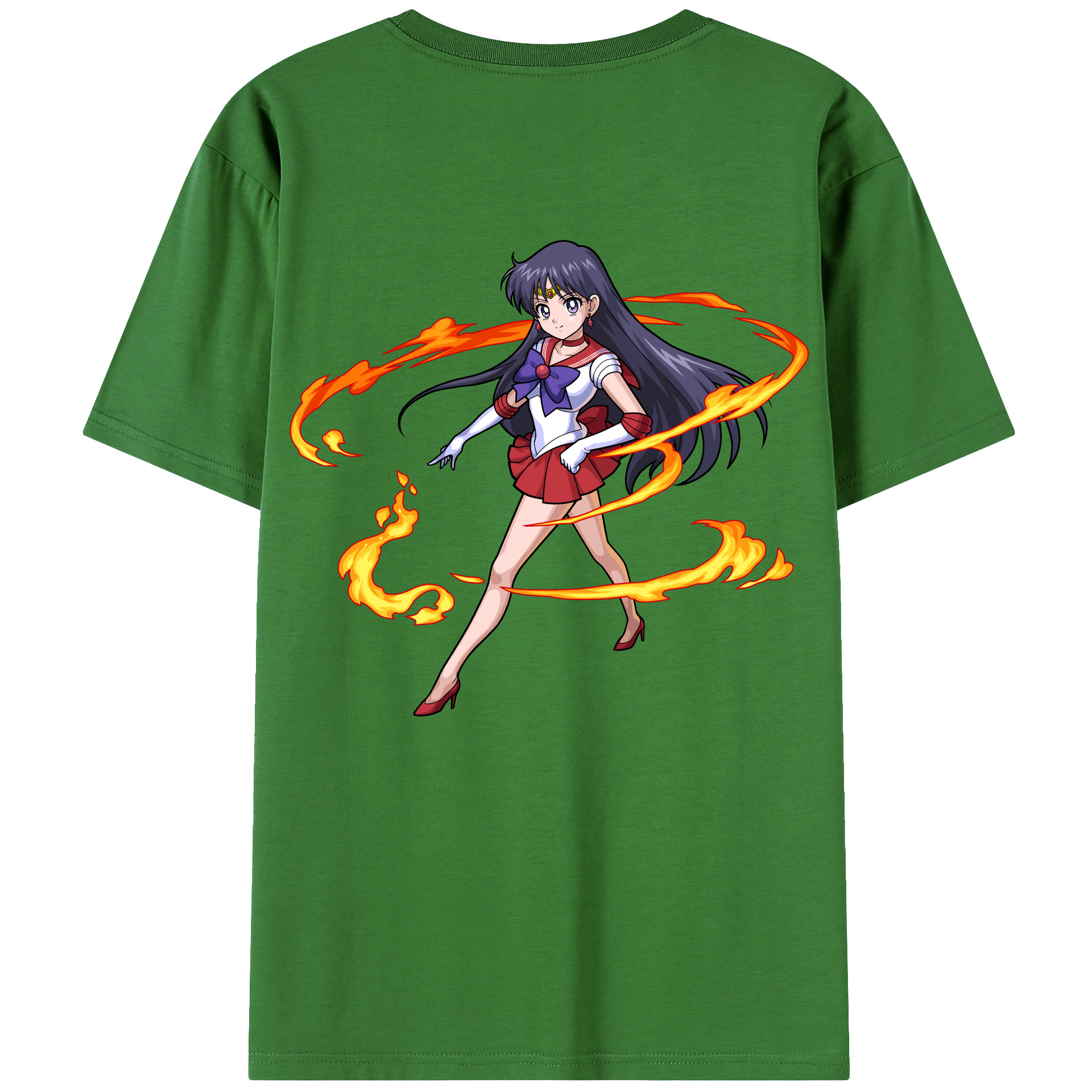 （画像用） 美少女戦士セーラームーン 火野レイ ひの レイ Sailor Moon Hino Rei （セーラーマーズ,Sailor Mars） レディース半袖Tシャツ(バックプリント)